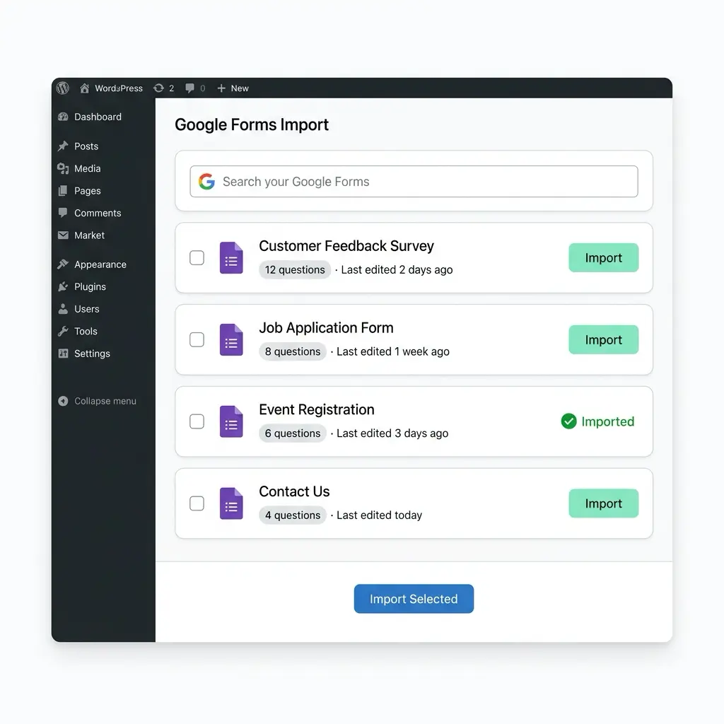 Google Forms Import
