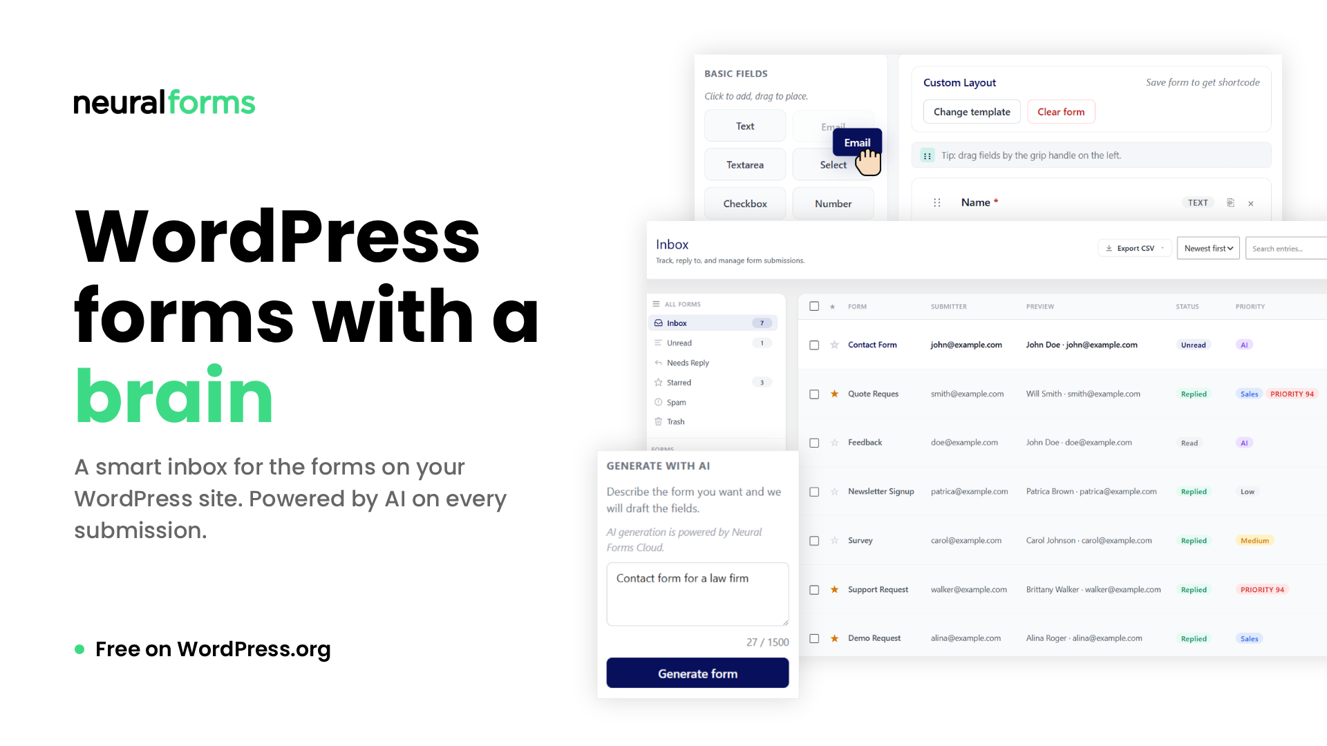 Neural Forms is here. A smart inbox with AI for the forms on your WordPress site