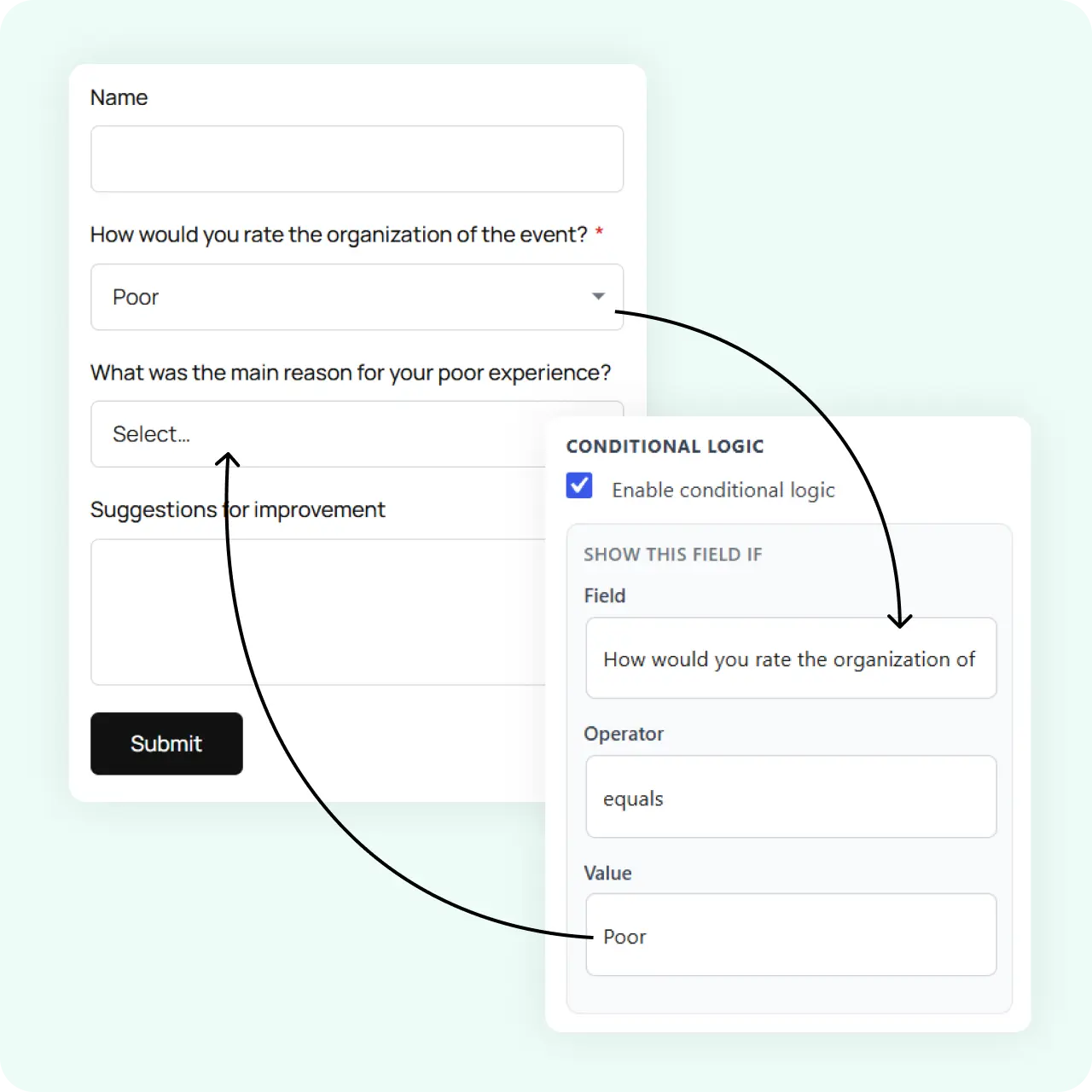 Survey form conditional logic
