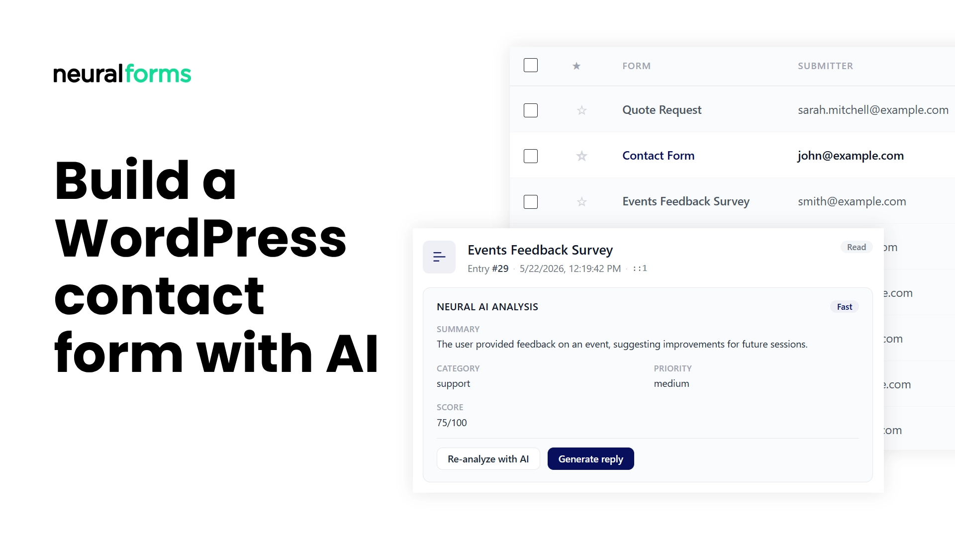 How to build a WordPress contact form with AI