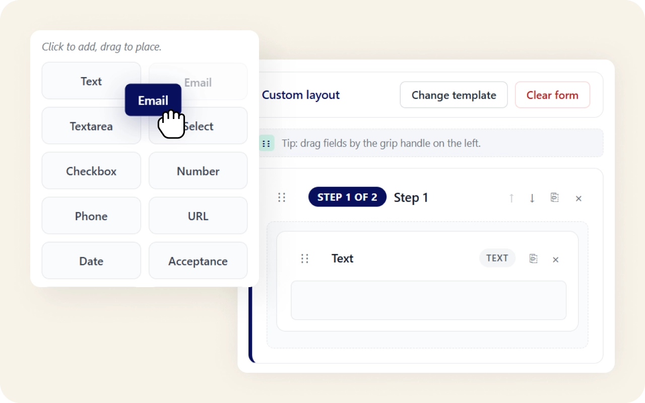 Image showing drag and drop form builder for WordPress