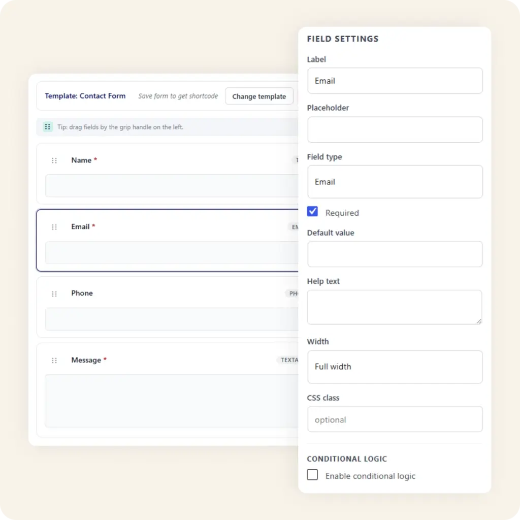 Neural Forms field validations feature