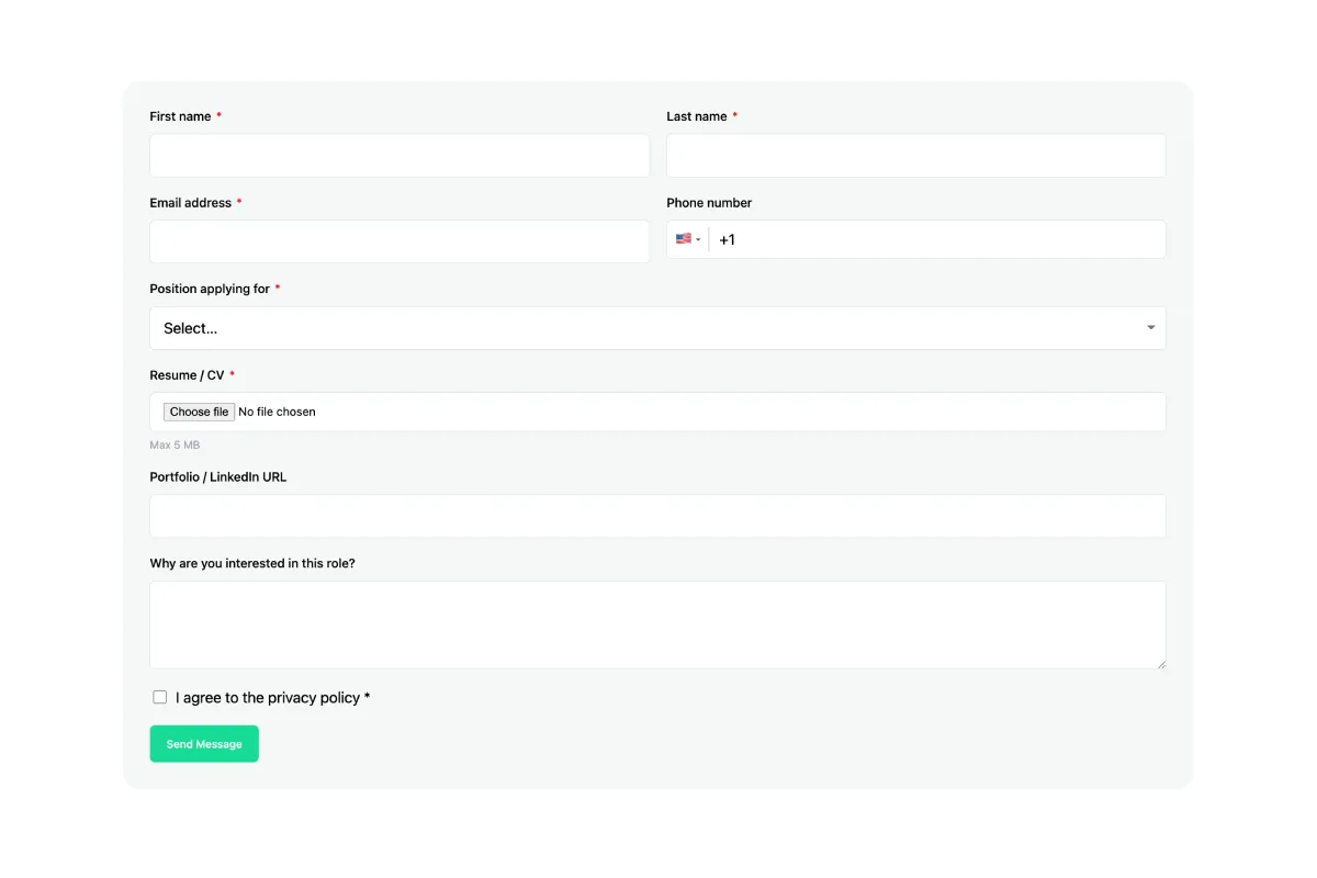 Job Application Form