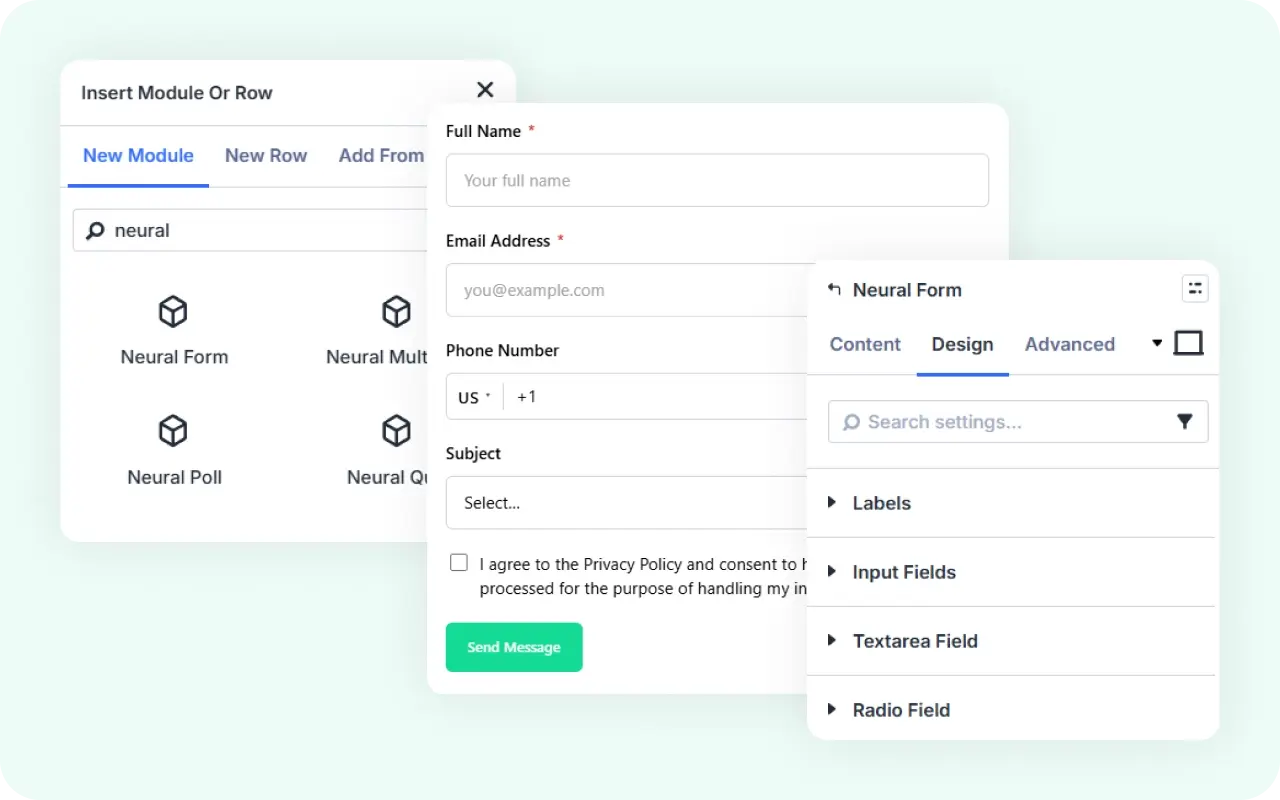 Image showing Divi 5 module for Neural Form