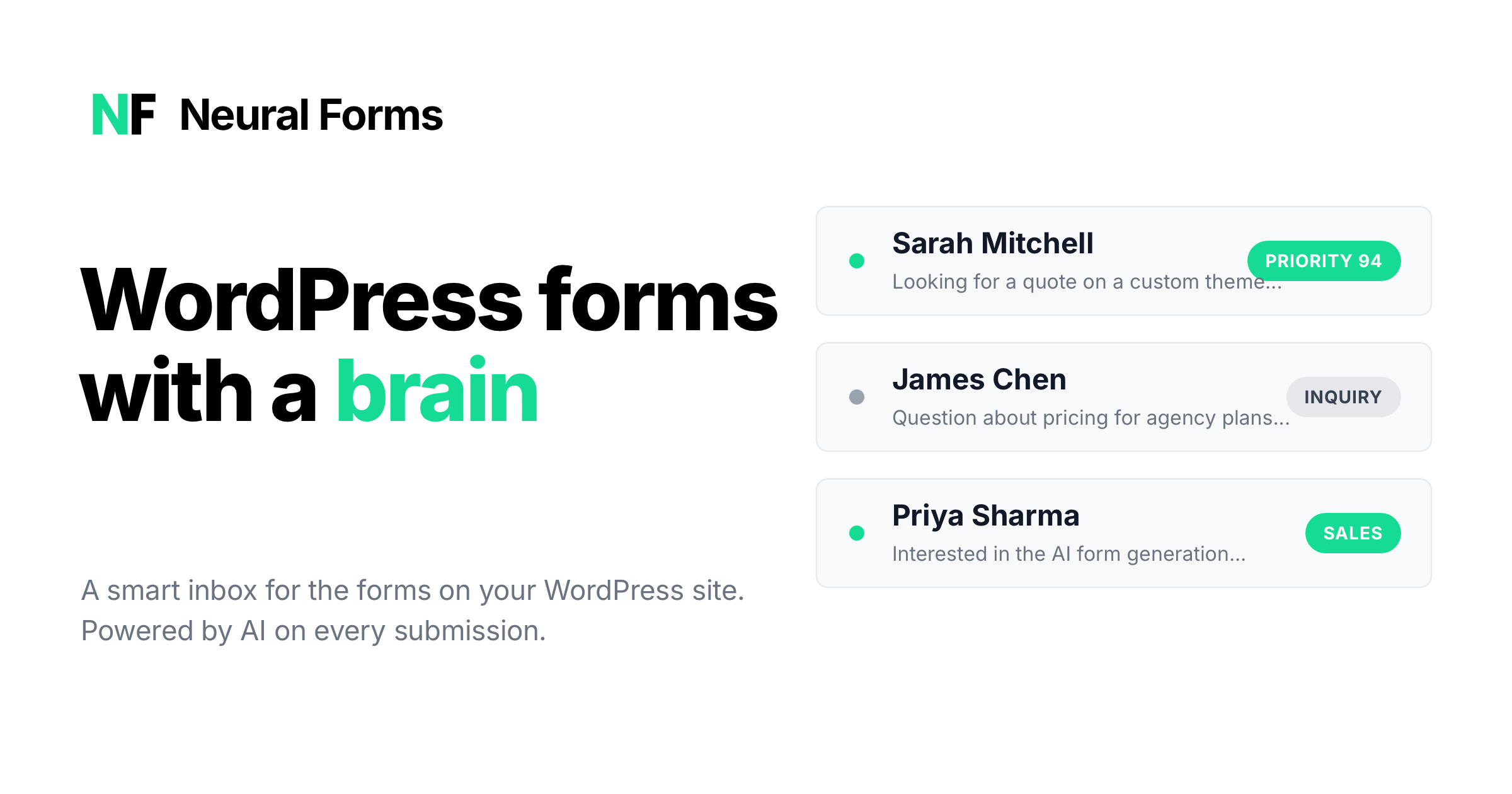 Neural Forms | WordPress Forms with a Brain
