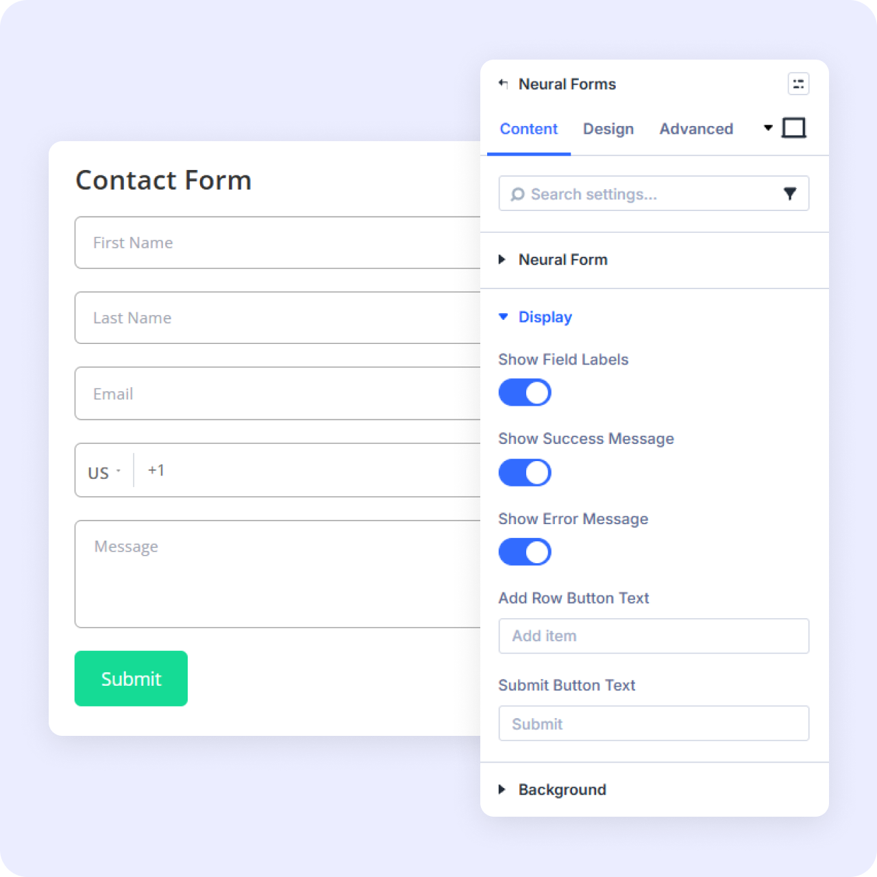 Neural Forms Divi 5 visual builder with styling control