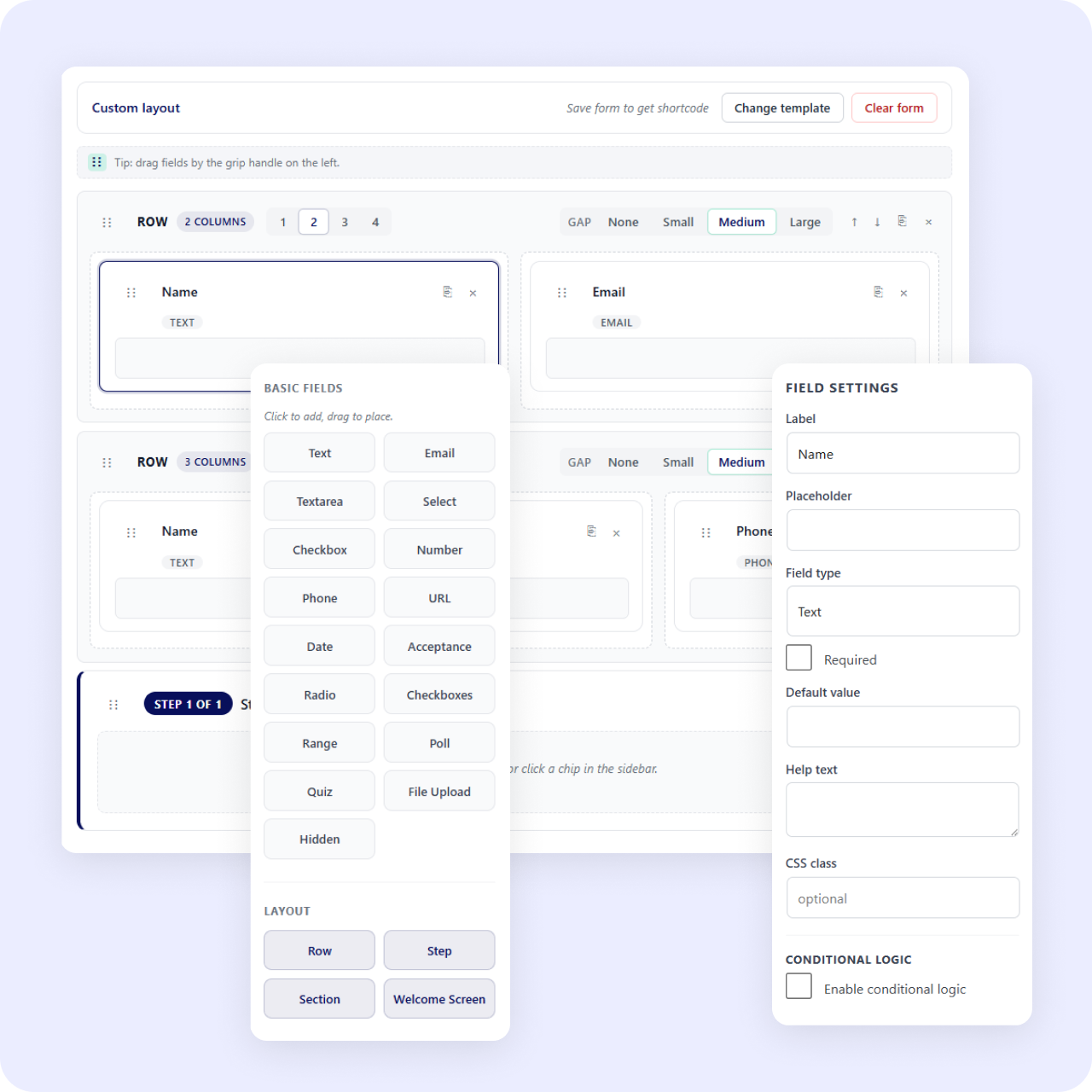 Neural Forms full editing control